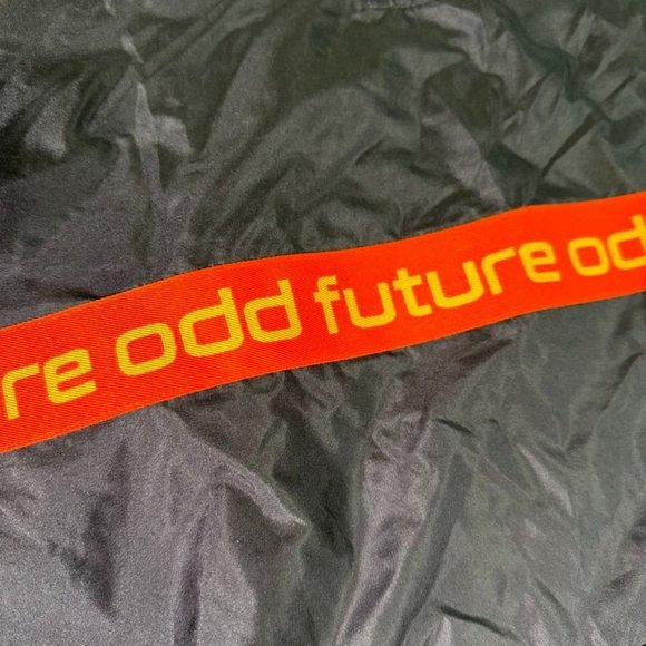 ODD FUTURE Jacket Anorak 1/4 Zip Hooded Windbreaker Mens MEDIUM Black Purple - Picture 2 of 8